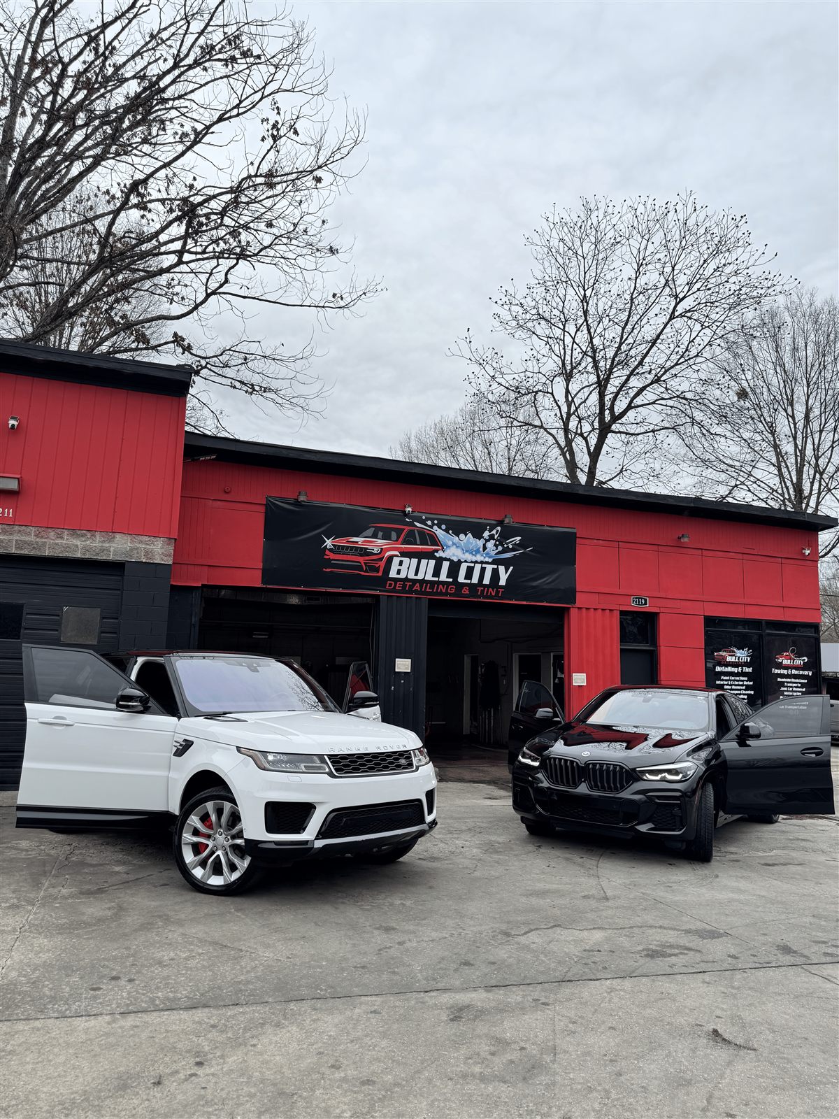 Range Rover and BMW X5 at Bullcity Detailing & Tint shop in Durham NC