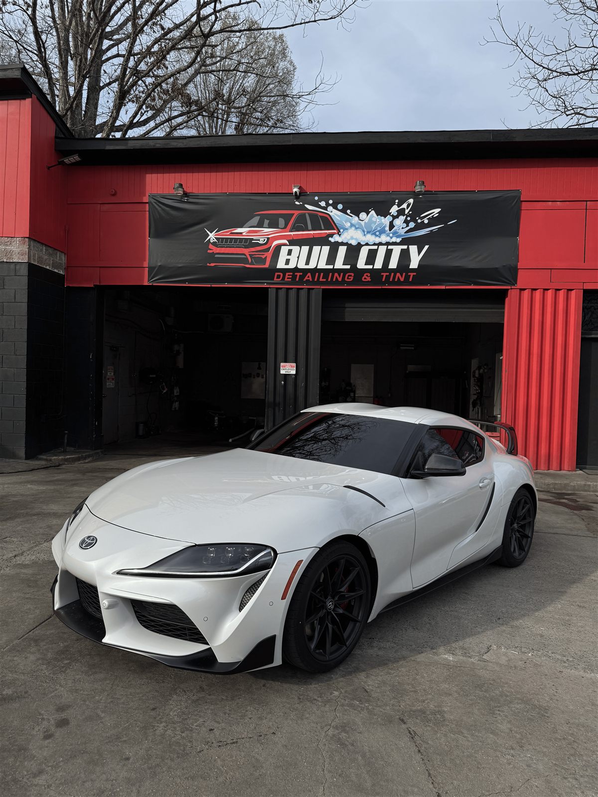 Toyota Supra tinted and detailed at Bullcity Detailing & Tint in Durham NC
